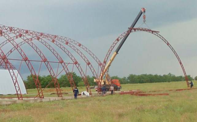 Строительство арочного ангара в Краснодарском крае